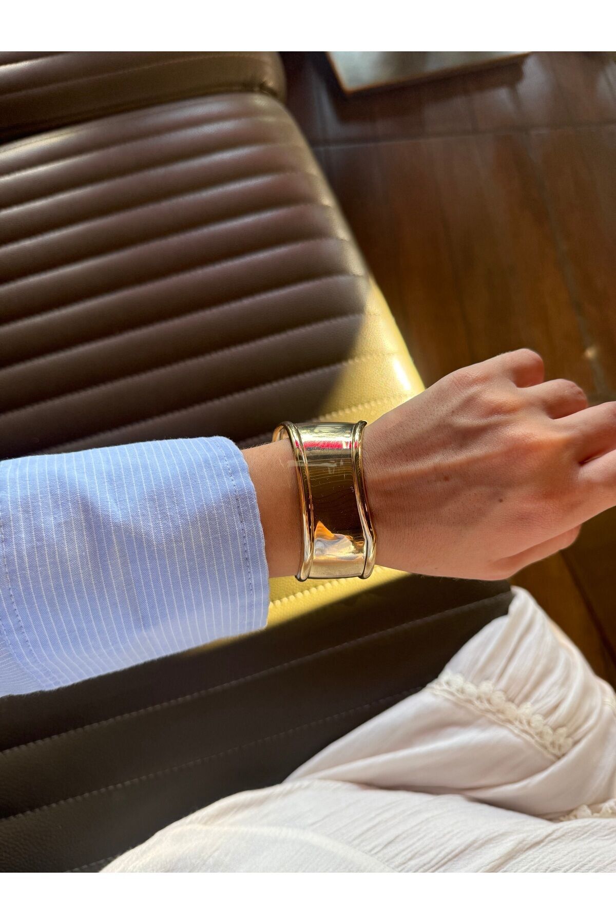 Çelik Asimetrik Kelepçe Bileklik