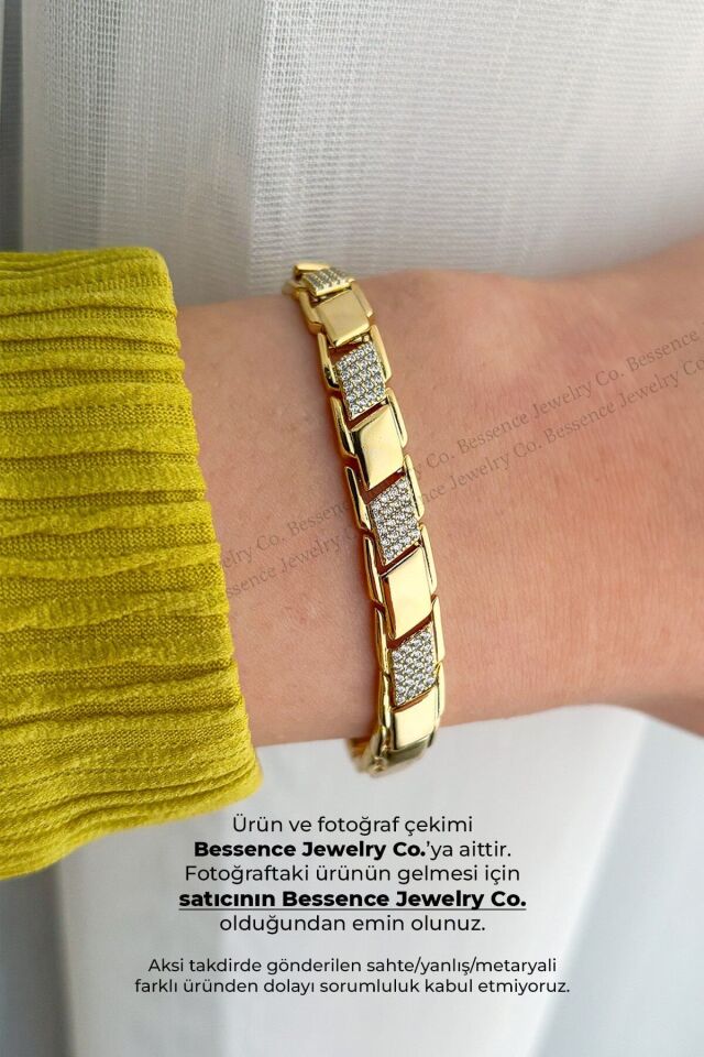 Xuping 14K Gold Kaplama Vector Model VIP Çelik Bileklik – 17+2CM AYARLANABİLİR