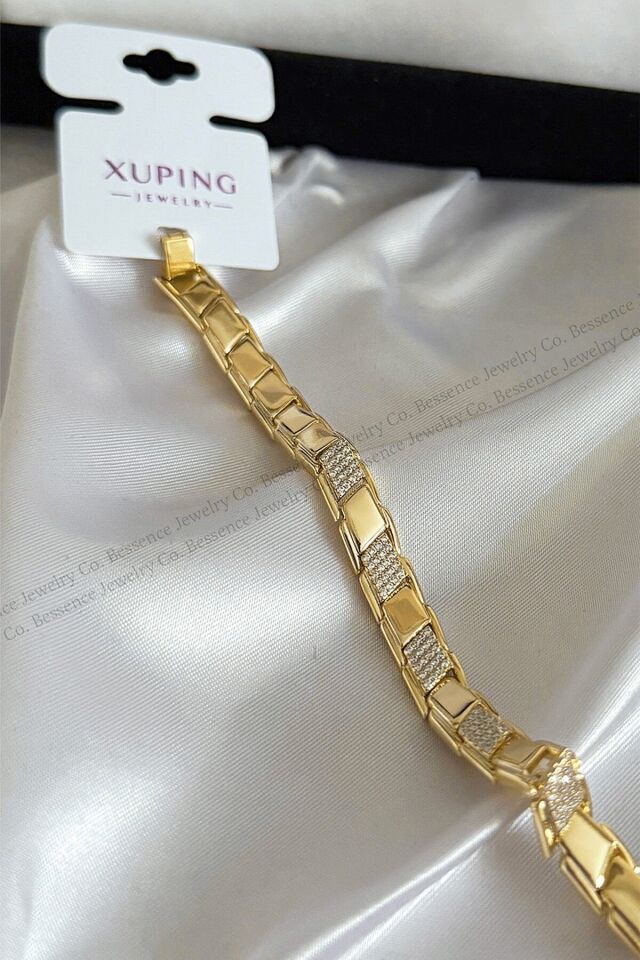 Xuping 14K Gold Kaplama Vector Model VIP Çelik Bileklik – 17+2CM AYARLANABİLİR