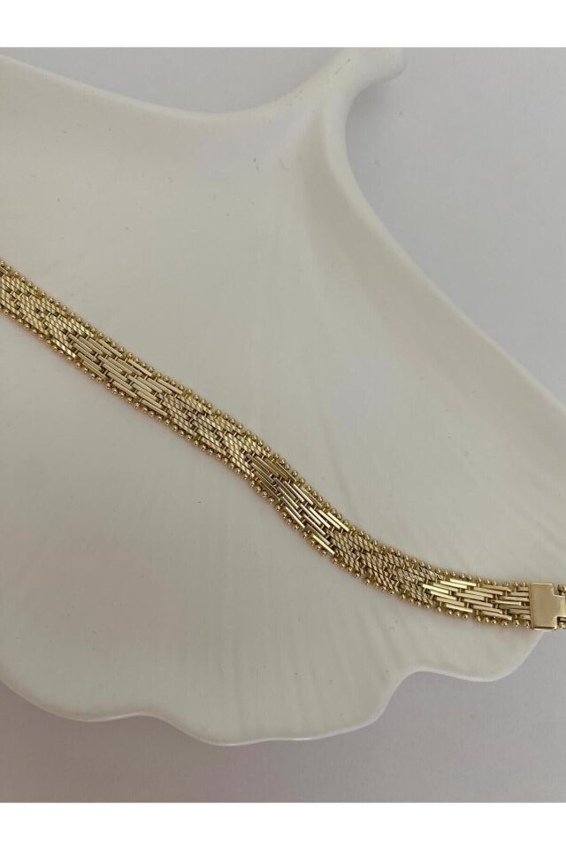 Xuping Özel Seri 14K V Desen Hasır Kuyumcu İşçiliği Gold Bileklik