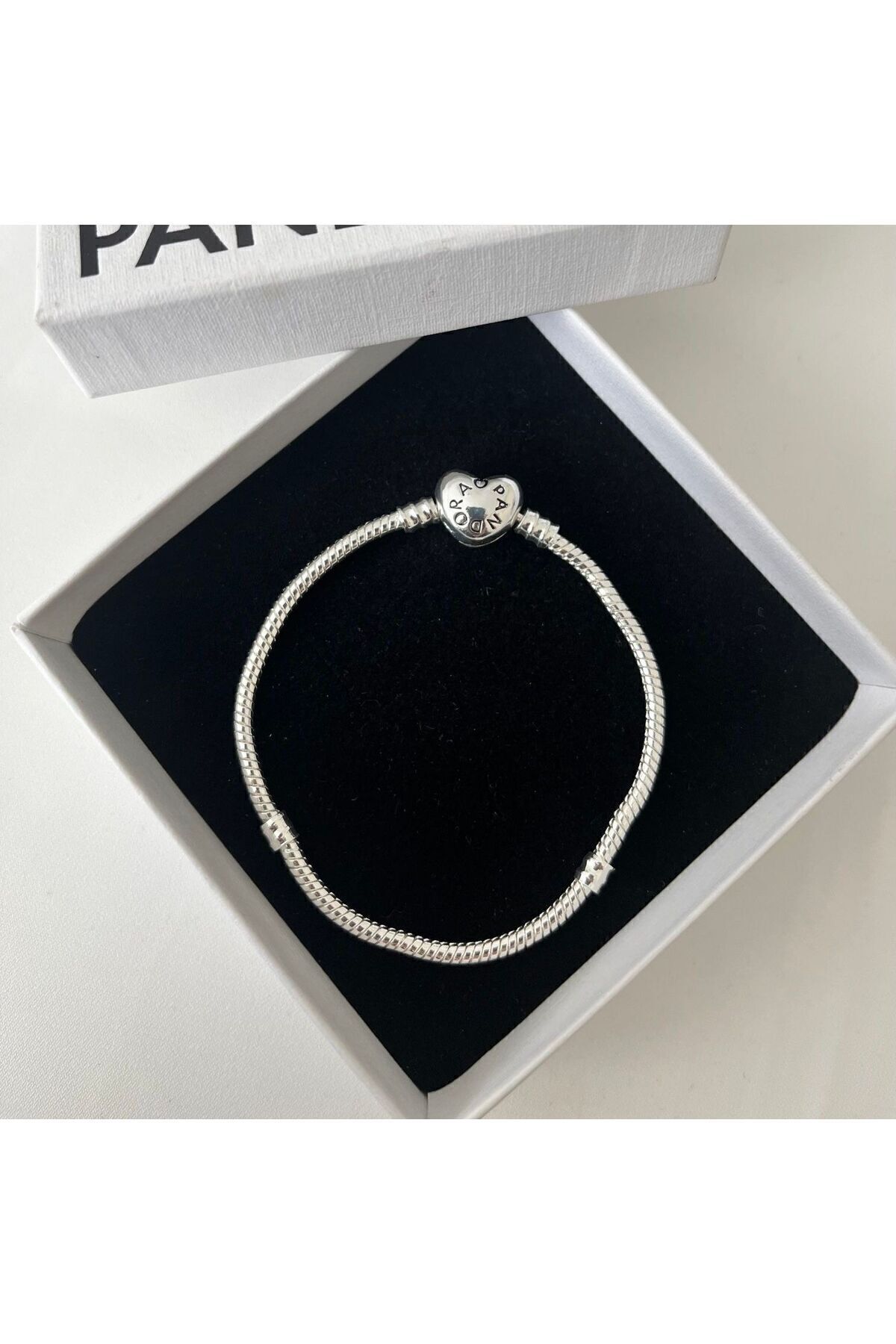 Birebir Marka Model Kalp Charm Çelik Bileklik