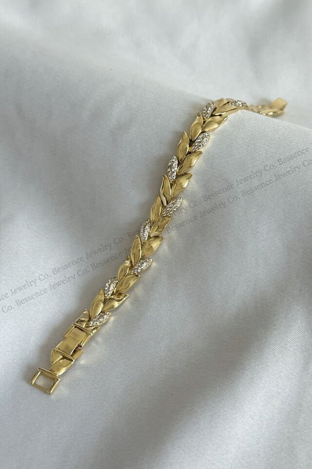 Xuping Helen Model Zirkon Taşlı 14K GOLD VIP Çelik Bileklik - 17CM+2CM AYARLANABİLİR