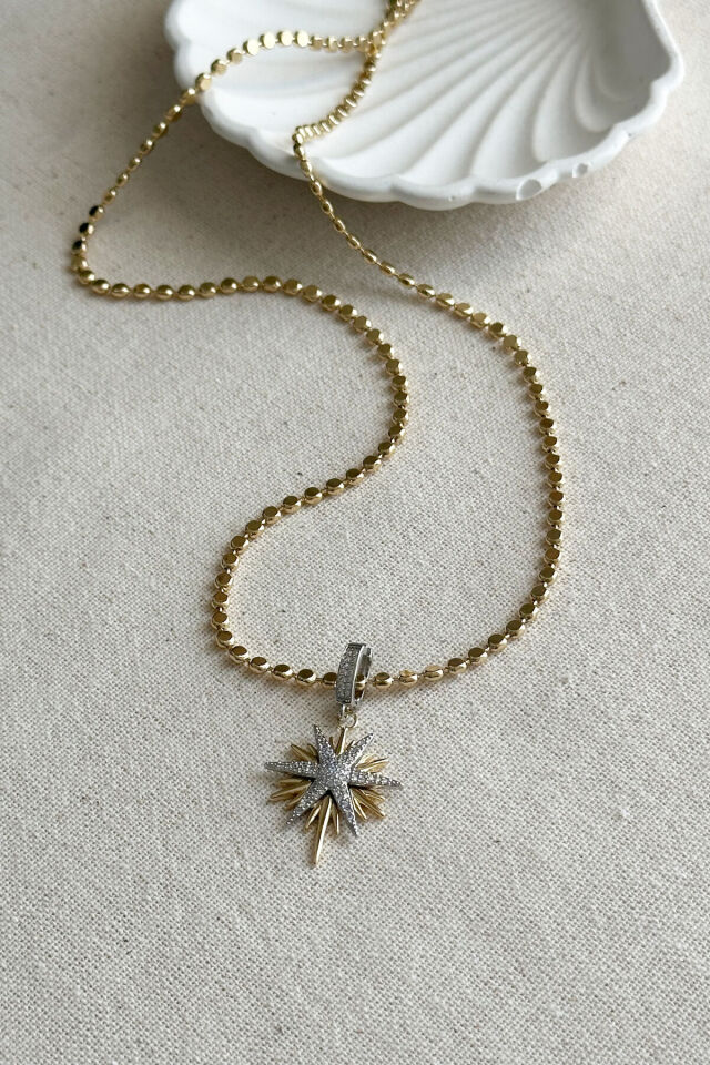 Caprea Çelik 60 CM Ezme Puntolu Kadın Kolye Kadın Çelik Kolye