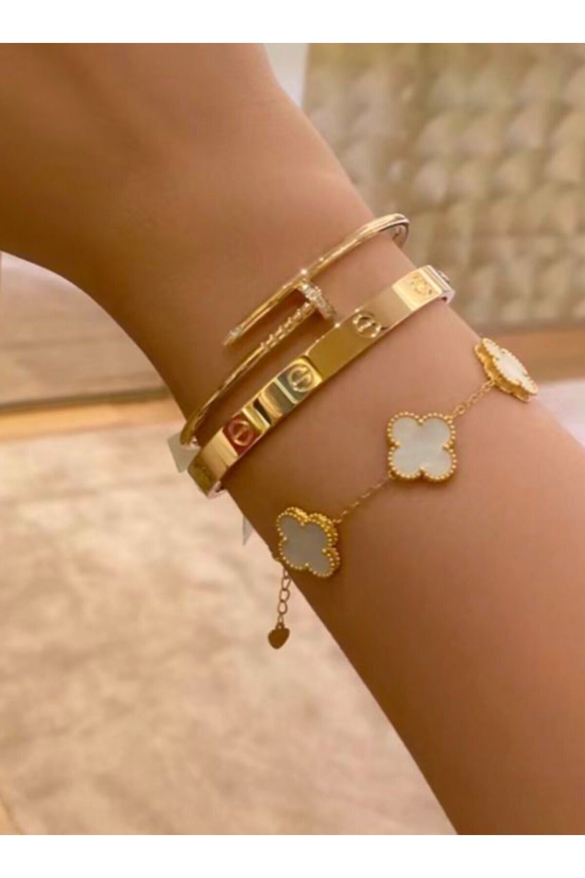 Pirinç Gold Renk VIP Exclusive Seri Gurmet Model Kadın Bileklik