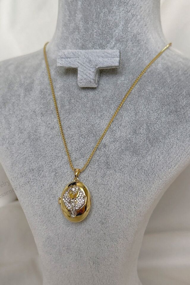 BESSENCE UZAK ŞEHİR ÇELİK ALYA KOLYE ANKA KUŞU - AÇILABİLİR, ZİRKON TAŞLI-PASLANMAZ ÇELİK