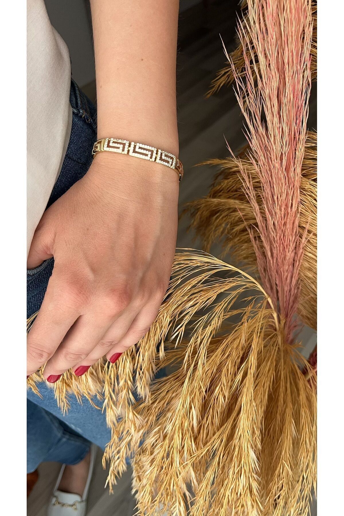 14k rengi marka model Zirkon taşlı bileklik