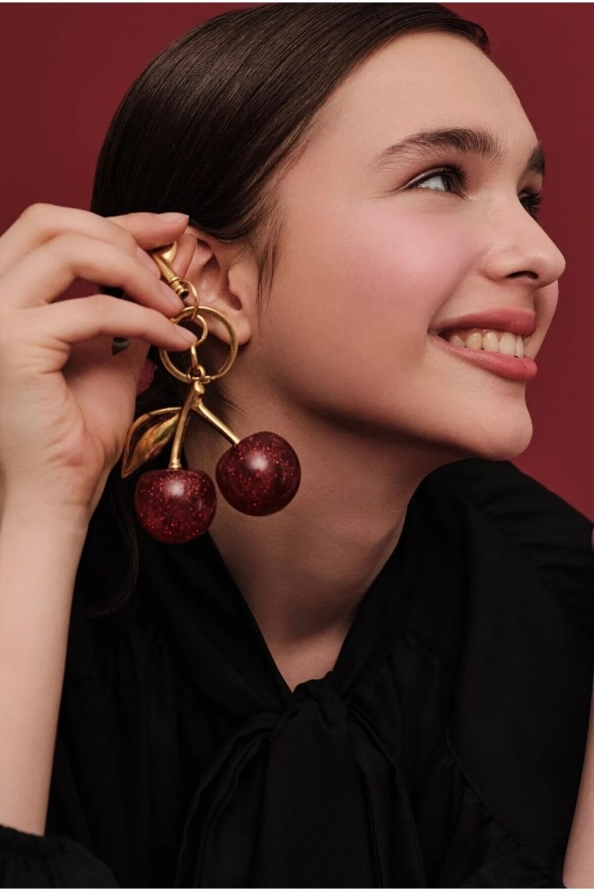 Kirazlı Çanta Charmı Veya Anahtarlık