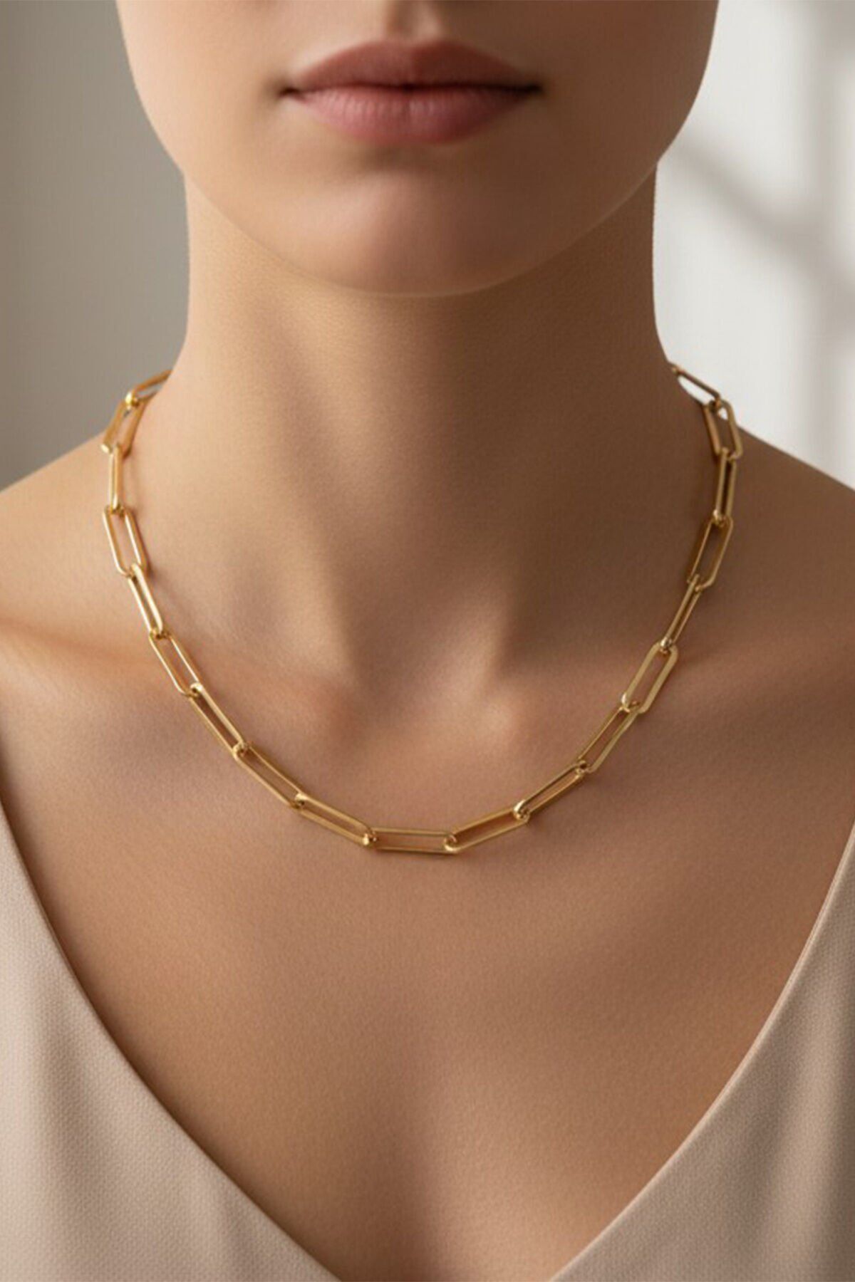 Stil İncisi/Xupıng Jewelry 14 Ayar Altın Kaplama Ataç Model Kolye