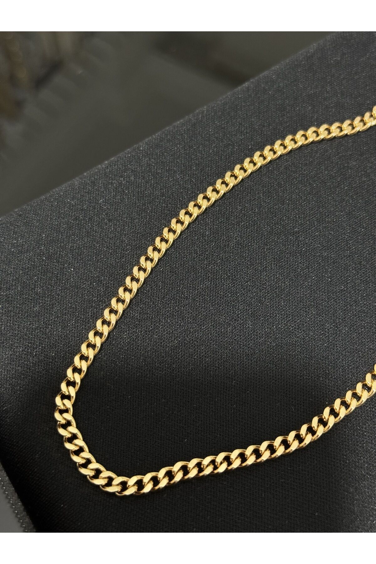 18K zincir gold çelik kolye paslanmaz kararmaz