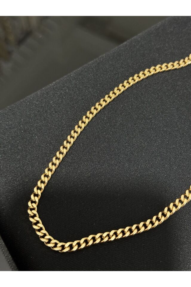 18K zincir gold çelik kolye paslanmaz kararmaz