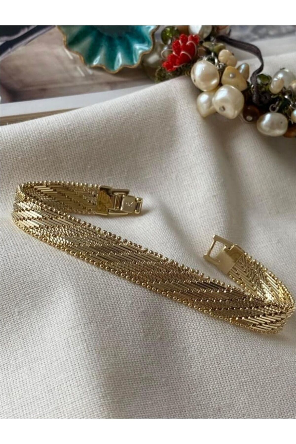 14K RENK İNCE HASIR ÖRME BİLEKLİK KALINLIK 8MM UZUNLUK 19CM