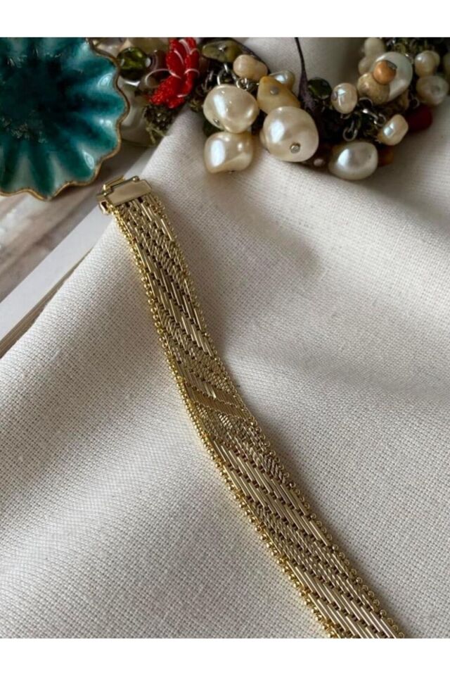 14K RENK İNCE HASIR ÖRME BİLEKLİK KALINLIK 8MM UZUNLUK 19CM