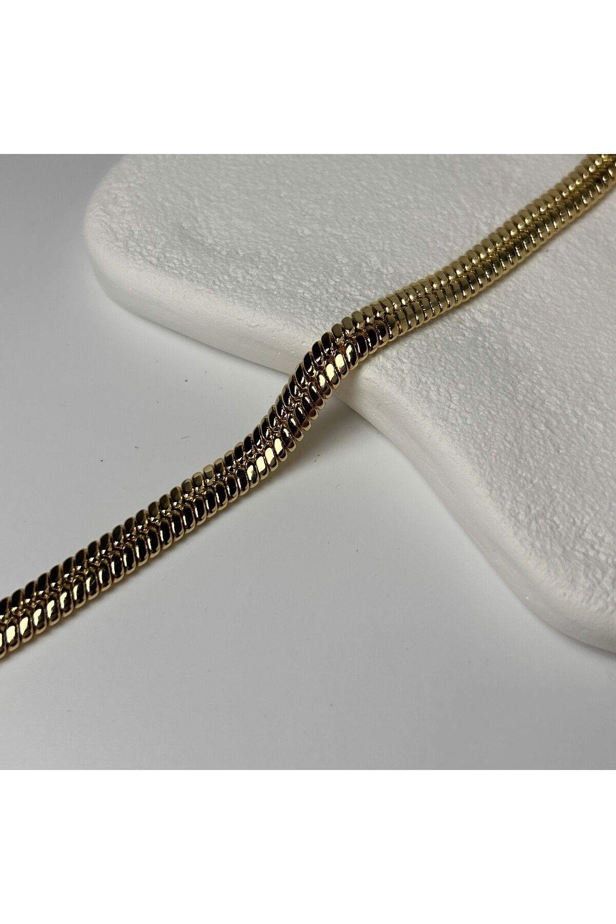 İtalyan Zincir Dokulu Gold Bileklik