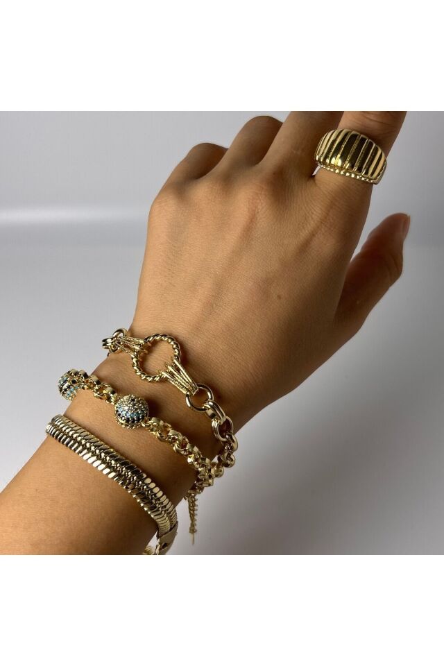 Stil İncisi / 14 Ayar Altın Kaplama Doremi Bileklik