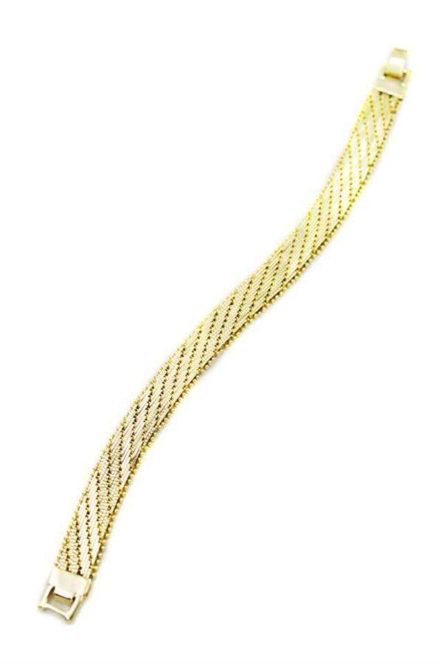 Luxury Gold Örme Desenli Bileklik