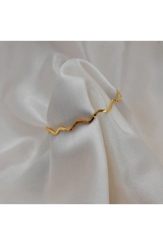Altın Renk 22 Ayar Kaplama Zikzak Ajda Bilezik 22 Cm .3 Adet