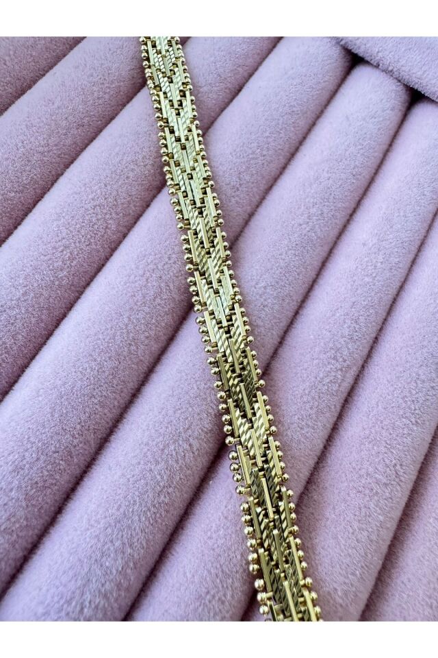 Xuping Kuyumcu Model Hasır İnce 14K Altın Kaplama Kararmaz VIP Bileklik