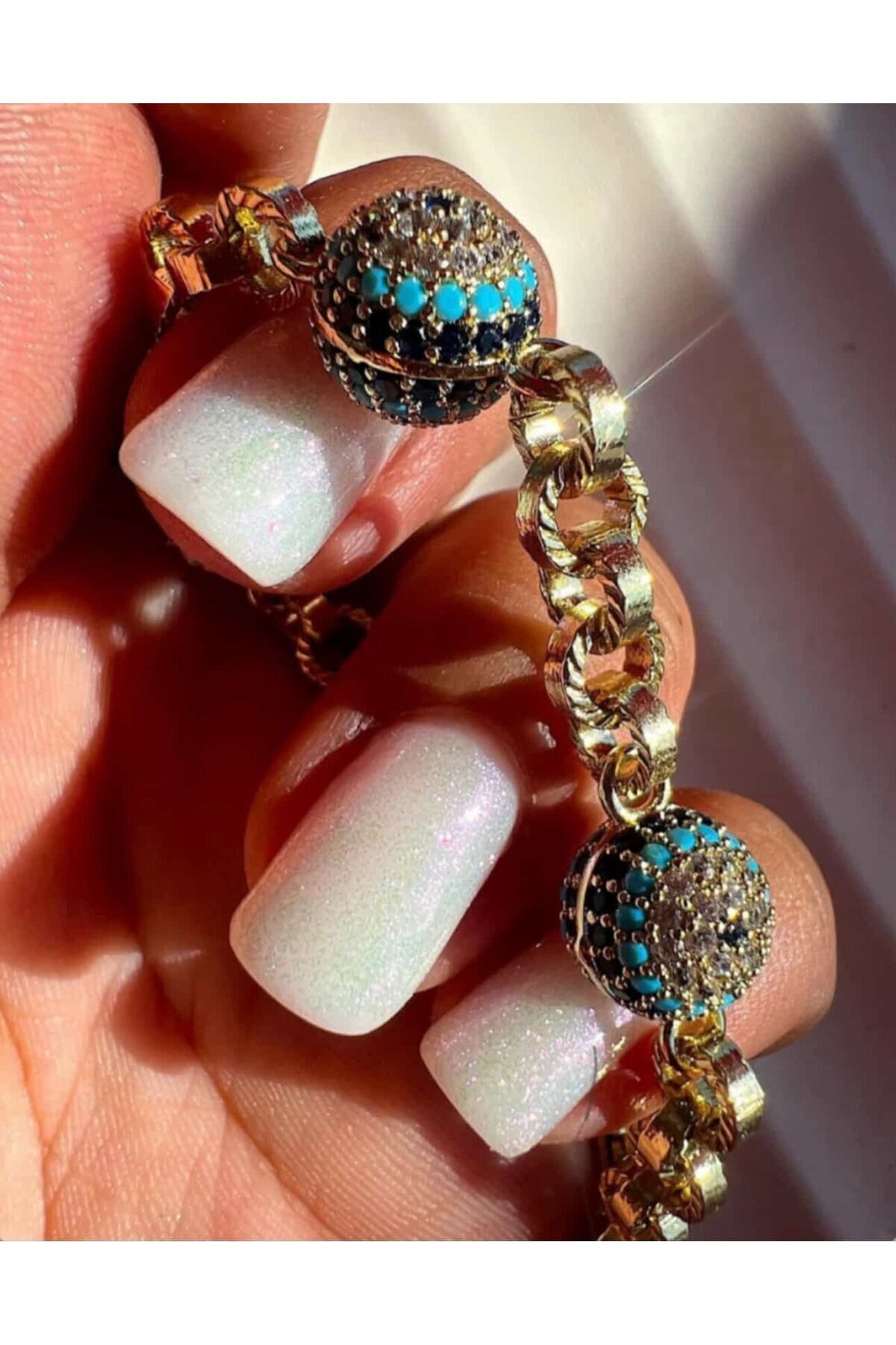 Nazar Boncuklu Üç Top Xuping Çelik Bileklik