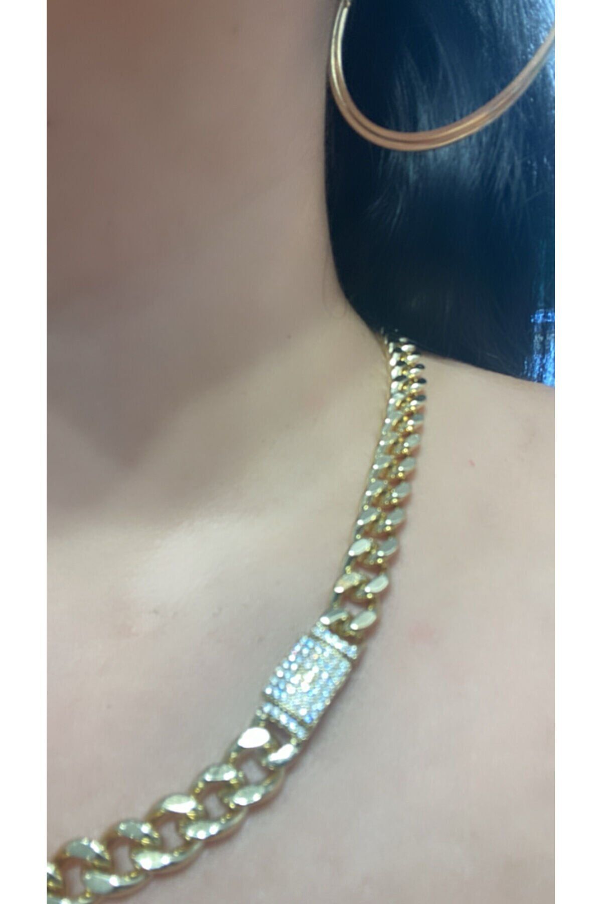 14K ALTIN KAPLAMA zirkon taşlı gurmet set bileklik kolye