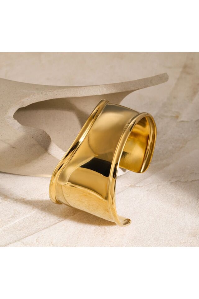 Özel Seri Ayarlanabilir Düz Kalın Kelepçe Bileklik Seti Altın Gümüş Rengi