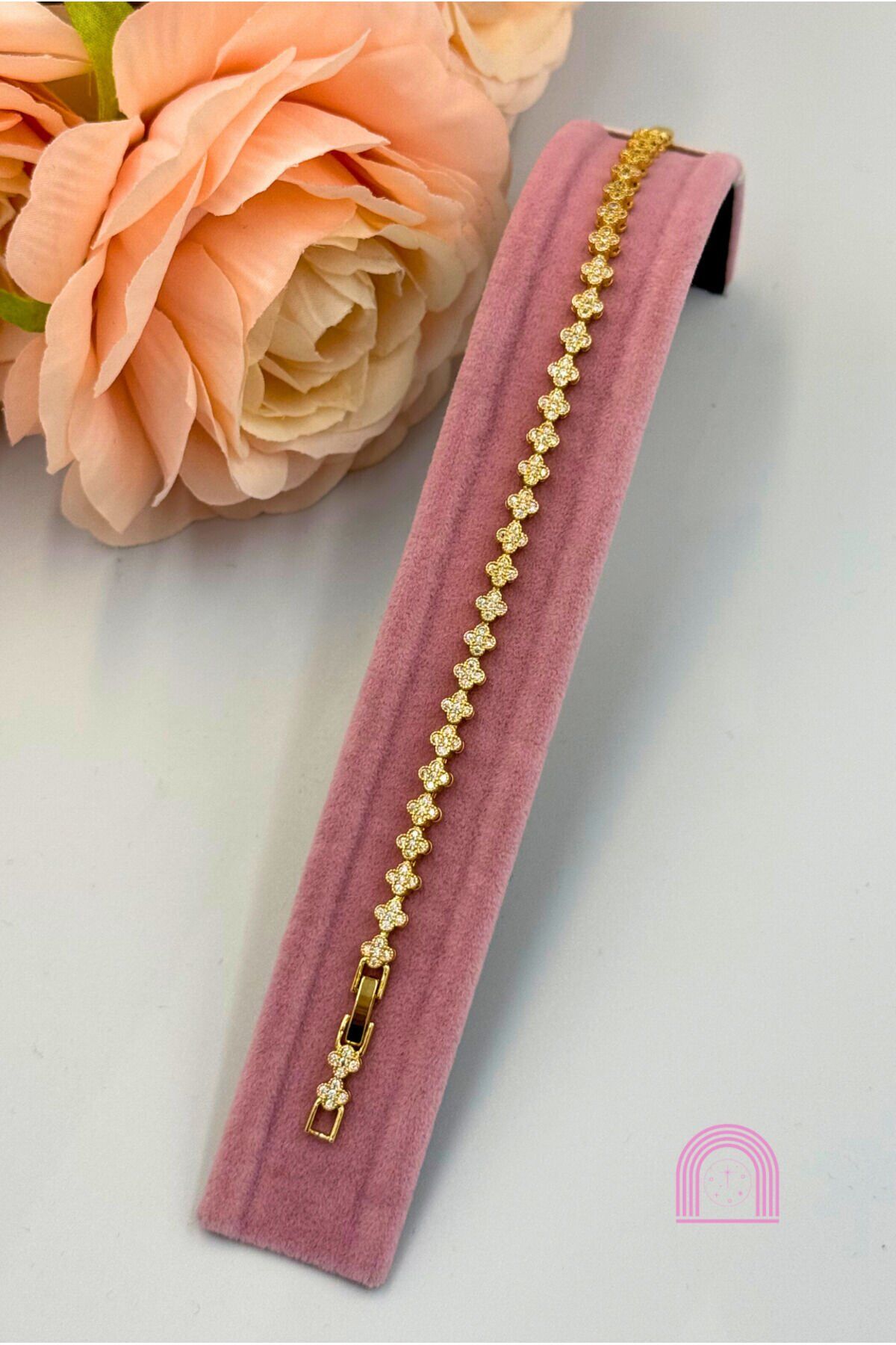 VIP Kalite Zirkon Taş Elmas Model Gold Bileklik