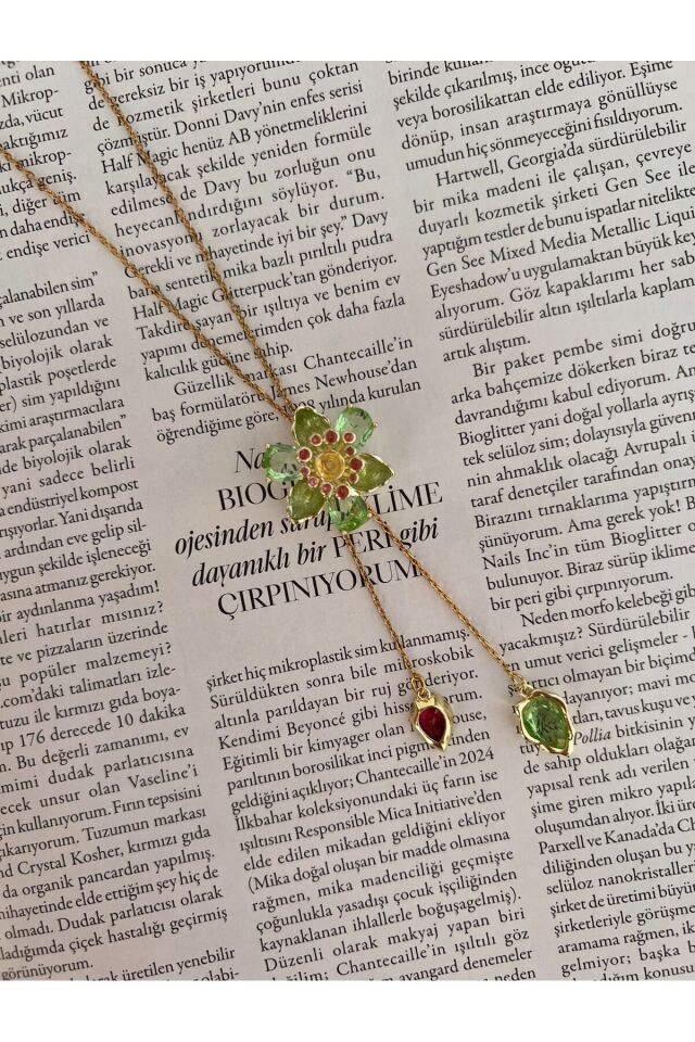 Çelik Lydllia Çiçek Y Model Kolye