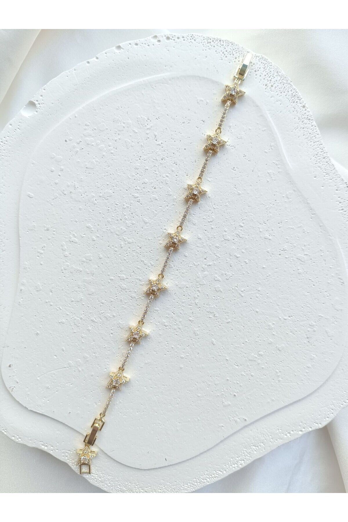 Minimal Yıldız Zincir Bileklik Gold