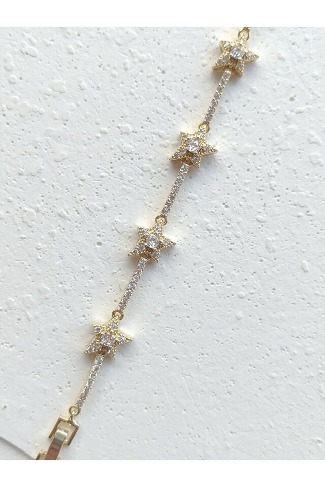 Minimal Yıldız Zincir Bileklik Gold