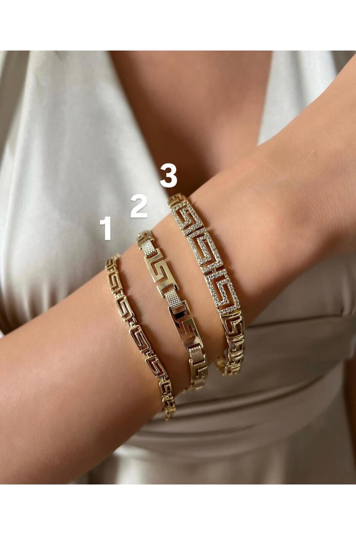 XUPİNG 14 K ALTIN RENGİ VİP SERİ GREK BİLEKLİK 17 +2 CM 3NUMARALI ÜRÜN
