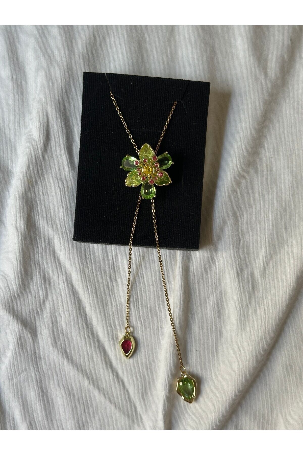 ‘idyllia’ çiçek çelik Y kolye