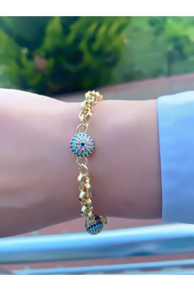 Nazar Boncuklu Çelik Bileklik