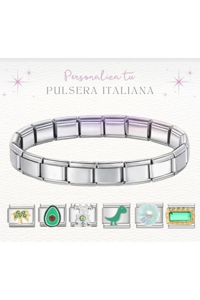 VİP İtalyan Charm Çelik Bileklik | Paslanmaz, Ayarlanabilir, Şık, Modüler, Hediyelik Aksesuar