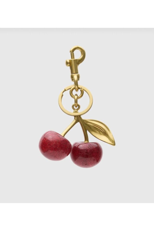 Büyük Kiraz Figürlü Anahtarlık Çanta Charm Süsü