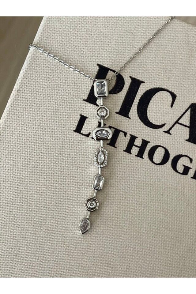 Gümüş Renk Dekolye Y Model Kolye