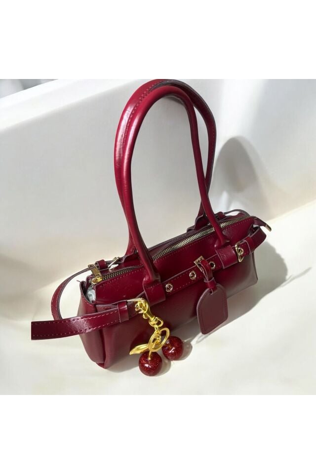 Kiraz Meyvesi parıltılı charm ve anahtarlık