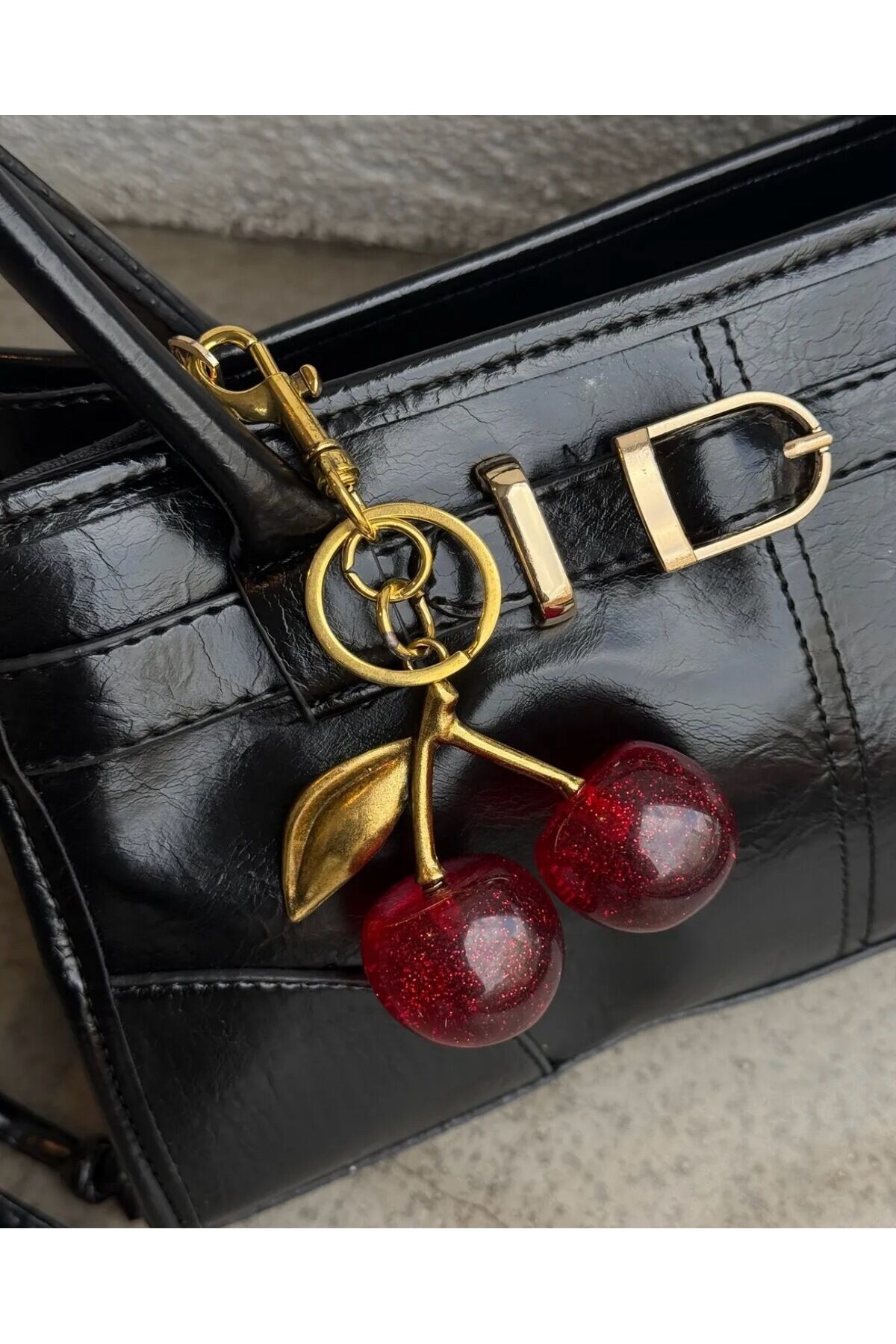 Pırıldayan Kırmızı Kiraz Anahtarlık, Charm