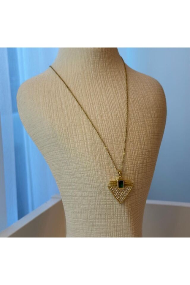 Nidosjewelry-Piramit Yeşiltaş Kolye