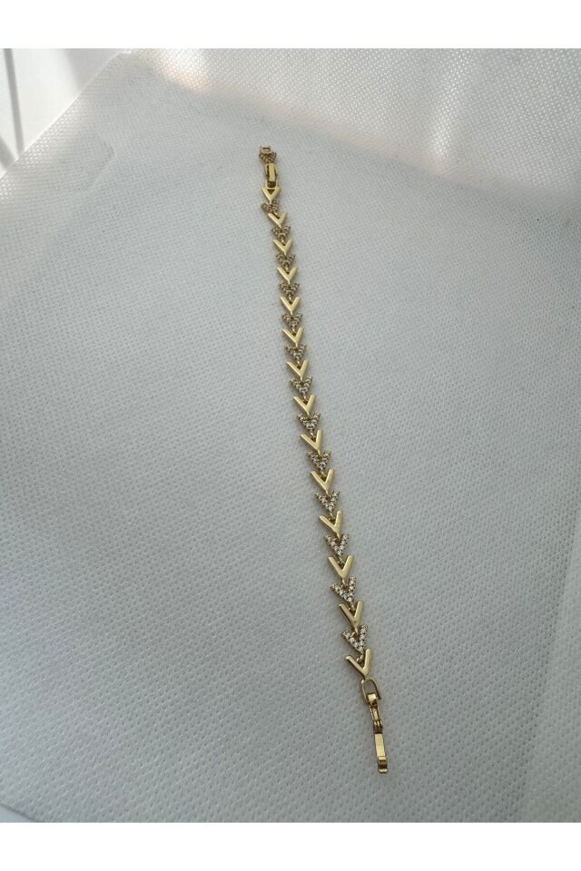 V tasarım Taşlı  Xuping Gold Bileklik