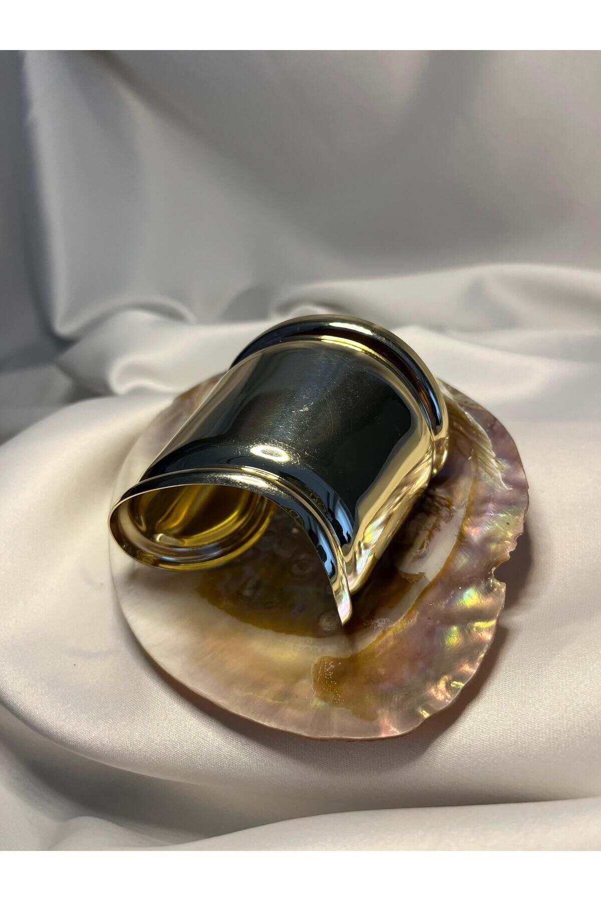 Gold Renk Ayarlanabilir Kalın Kelepçe Bileklik