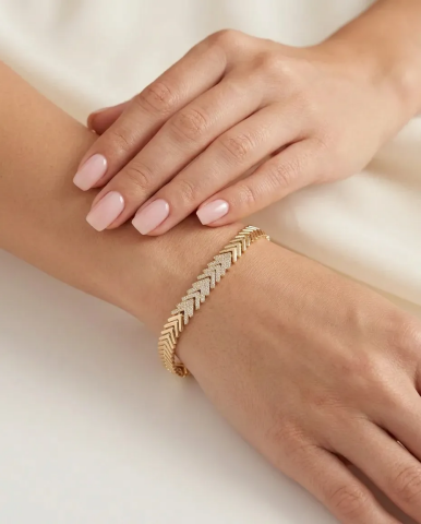 Xuping Altın Kaplama Zirkon Taşlı Çavuş Bileklik - Lüks Trend Bileklik Modeli