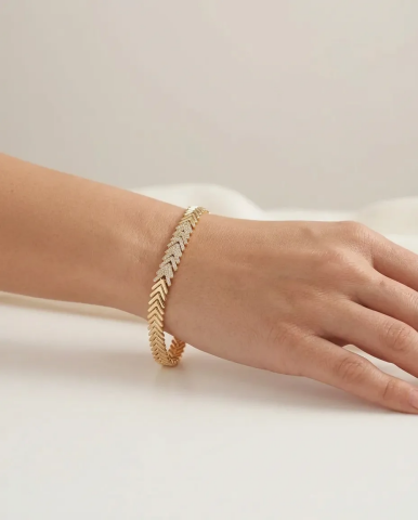 Xuping Altın Kaplama Zirkon Taşlı Çavuş Bileklik - Lüks Trend Bileklik Modeli
