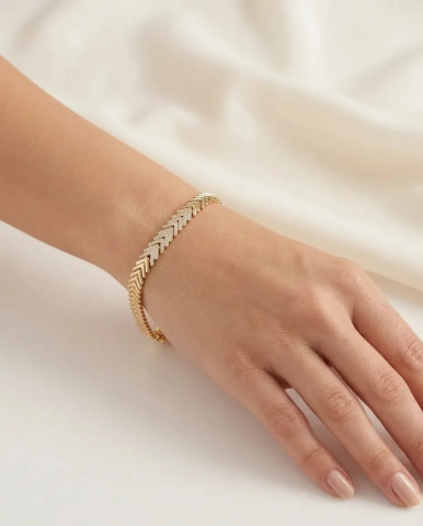 Xuping Altın Kaplama Zirkon Taşlı Çavuş Bileklik - Lüks Trend Bileklik Modeli
