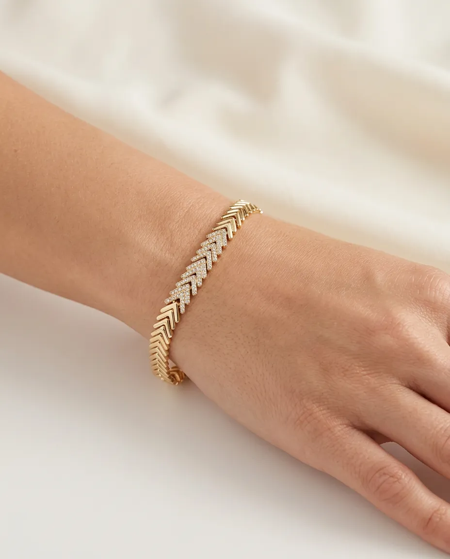 Xuping Altın Kaplama Zirkon Taşlı Çavuş Bileklik - Lüks Trend Bileklik Modeli