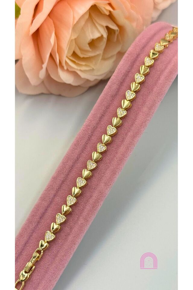 Xuping Zirkon Taş Mini Kalp Desenli Bileklik