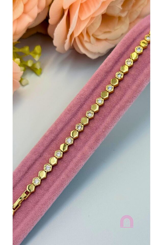 Çelik Zirkon Taşlı Silver Bileklik