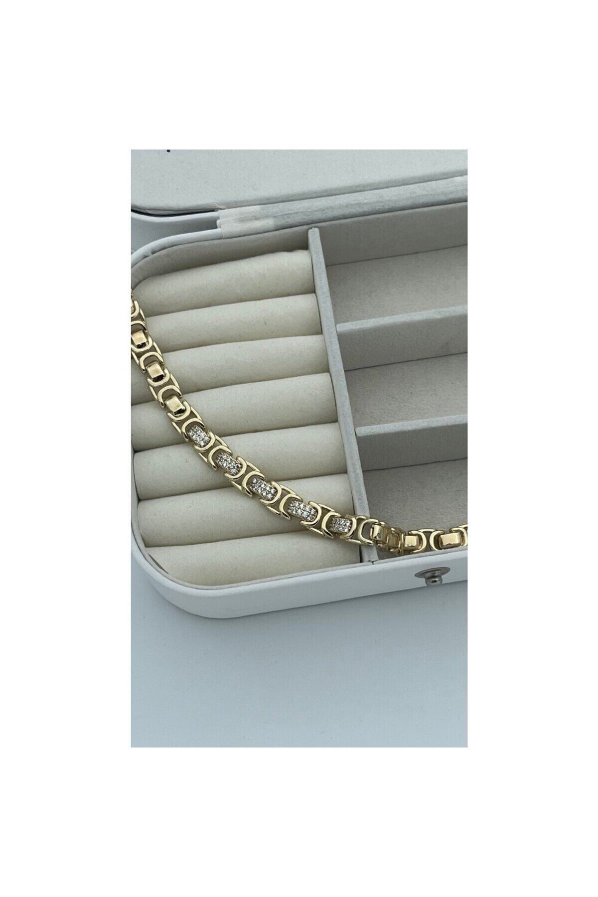 XUPİNG Marka Zirkon Taş Gold Balıksırtı Model Bileklik