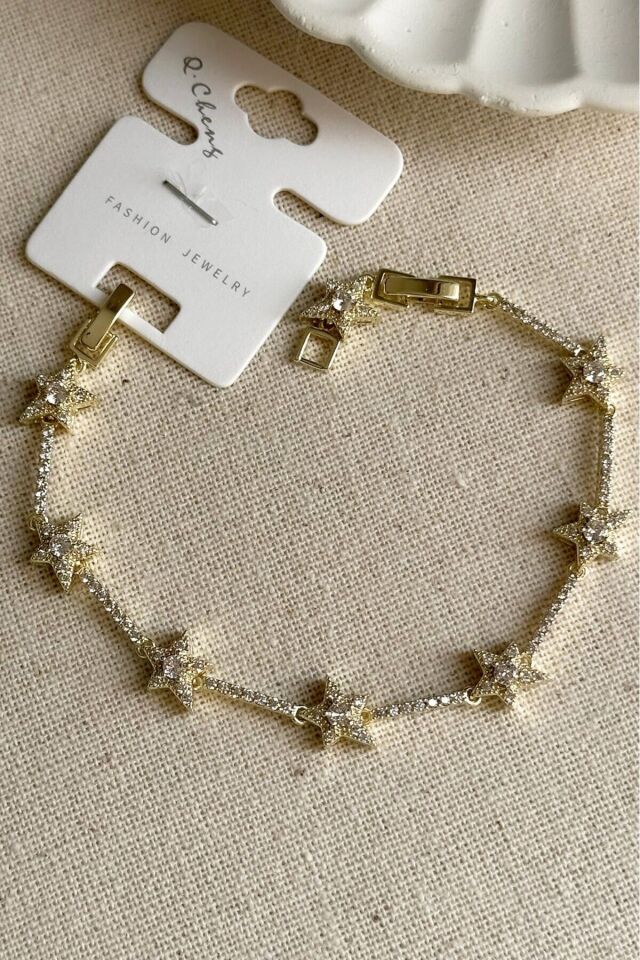 Çelik Gold Nazar Detaylı Zincir Bileklik