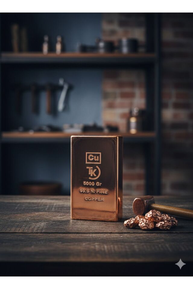 5 kg Saf Bakır Külçe - %99,9 Yüksek Saflıkta Bakır