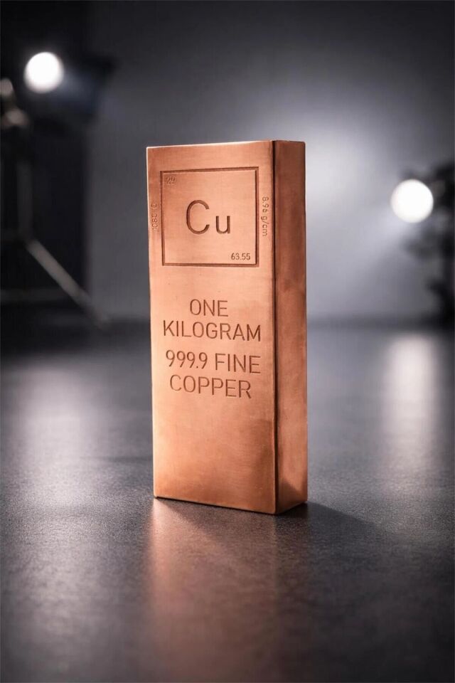 BAKIR KÜLÇE 999.99 Saf Bakır Külçe 1 Kg