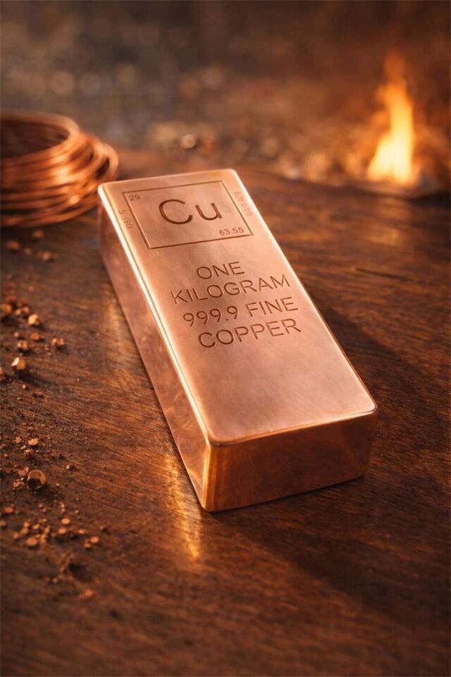 BAKIR KÜLÇE 999.99 Saf Bakır Külçe 1 Kg